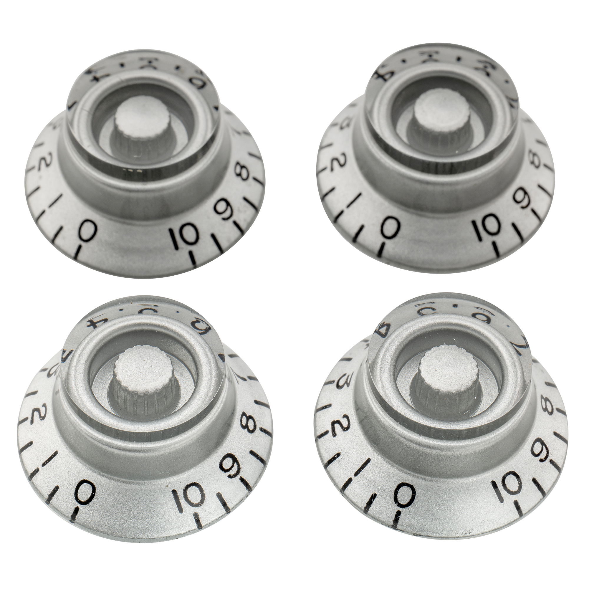 Musiclily Pro 4Pcs Silver Left Handed Metric Guitar Knobs For Epiphone